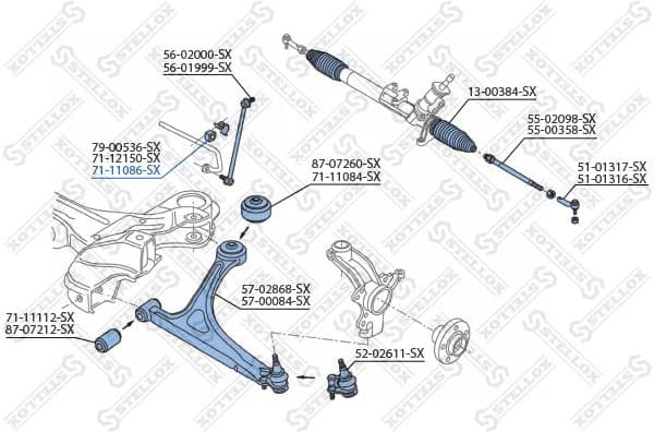 Mounting, stabiliser bar 71-11086-SX - image 2