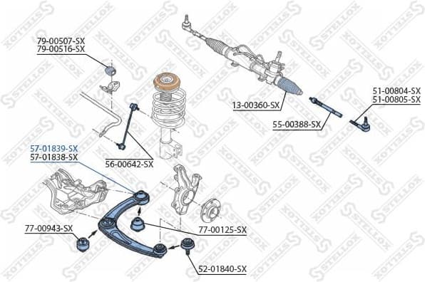 Control/Trailing Arm, wheel suspension 57-01839-SX - image 2