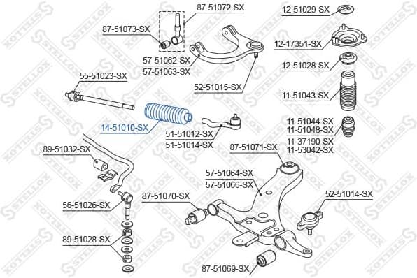 Bellow, steering 14-51010-SX