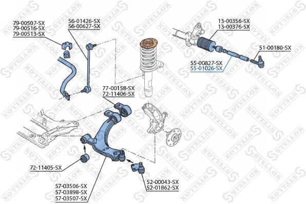 Inner Tie Rod 55-01026-SX - image 2