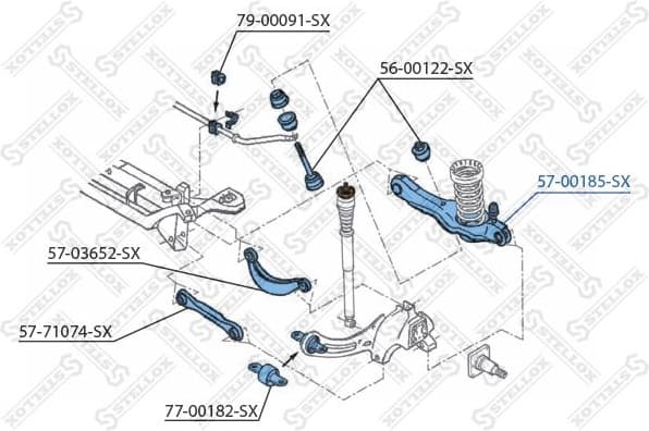 Control/Trailing Arm, wheel suspension 57-00185-SX