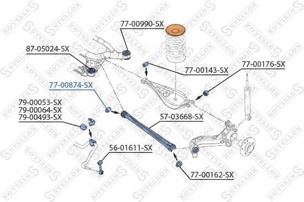 Mounting, control/trailing arm 77-00874-SX