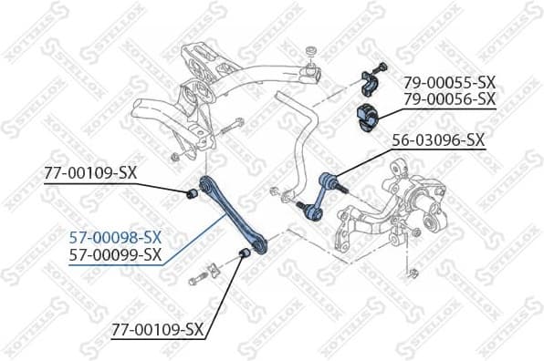 Control/Trailing Arm, wheel suspension 57-00098-SX