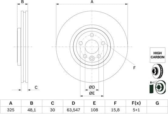 Brake Disc 0 986 479 G32