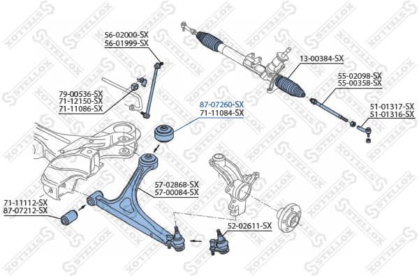 Mounting, control/trailing arm 87-07260-SX