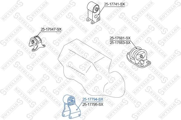 Mounting, engine 25-17794-SX
