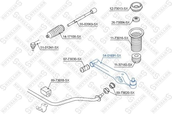 Control/Trailing Arm, wheel suspension 54-01691-SX - image 2