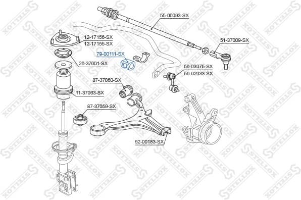 Mounting, stabiliser bar 79-00111-SX