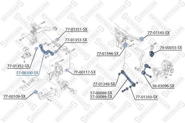 Control/Trailing Arm, wheel suspension 57-00100-SX