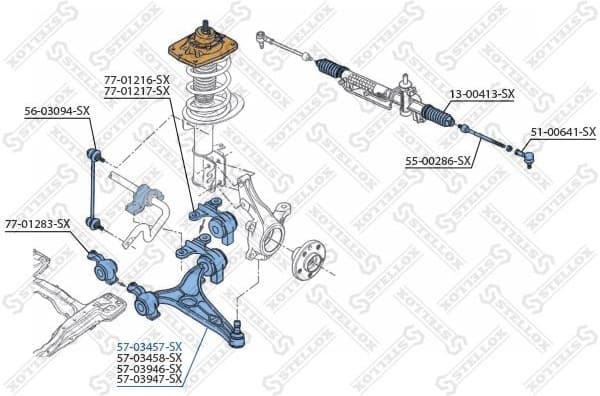 Control/Trailing Arm, wheel suspension 57-03457-SX - image 2