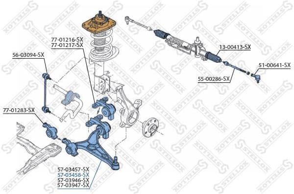 Control/Trailing Arm, wheel suspension 57-03458-SX - image 2