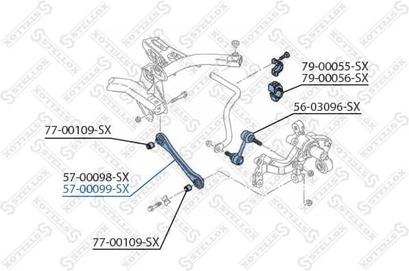 Control/Trailing Arm, wheel suspension 57-00099-SX