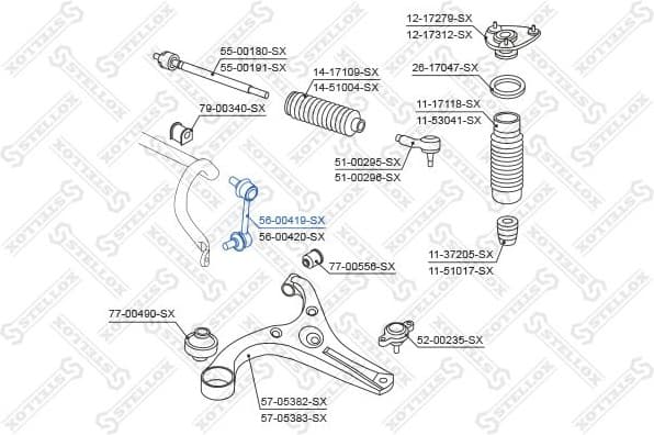 Link/Coupling Rod, stabiliser bar 56-00419-SX