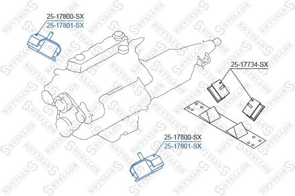 Mounting, engine 25-17801-SX
