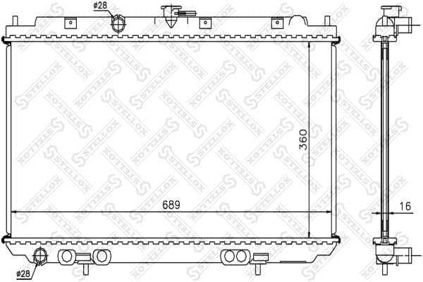 Radiator, engine cooling 10-25167-SX