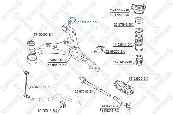 Mounting, control/trailing arm 87-53055-SX - image 2