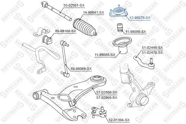 Suspension Strut Support Mount 12-98070-SX - image 2
