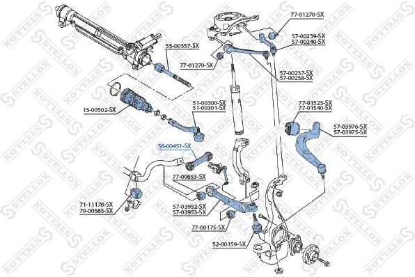 Link/Coupling Rod, stabiliser bar 56-00451-SX - image 2
