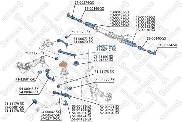 Control/Trailing Arm, wheel suspension 54-00718-SX - image 2