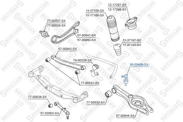 Link/Coupling Rod, stabiliser bar 56-00409-SX
