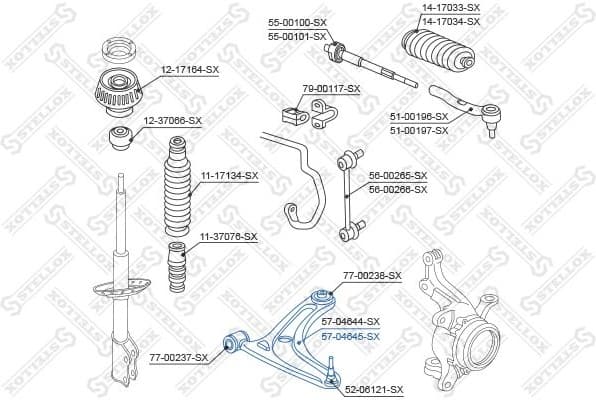 Control/Trailing Arm, wheel suspension 57-04645-SX - image 2
