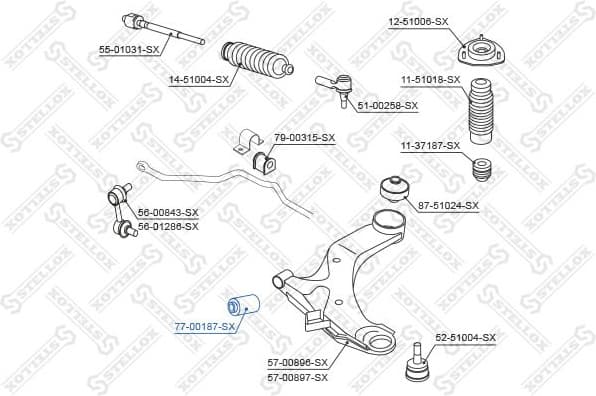 Mounting, control/trailing arm 77-00187-SX