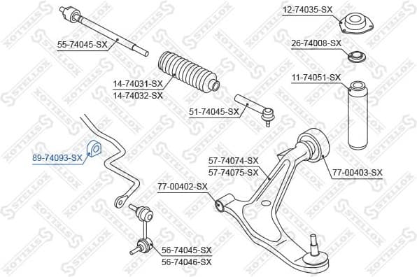 Mounting, stabiliser bar 89-74093-SX - image 2