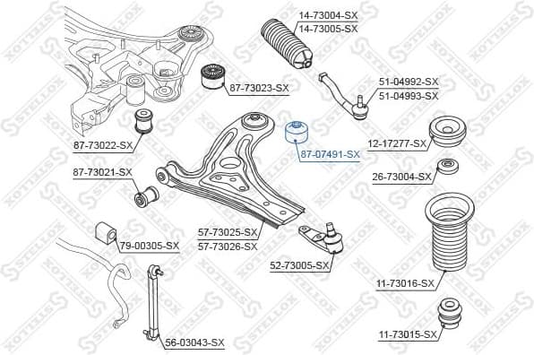 Mounting, control/trailing arm 87-07491-SX - image 2