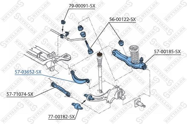 Control/Trailing Arm, wheel suspension 57-03652-SX