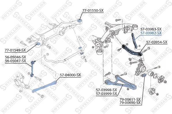 Control/Trailing Arm, wheel suspension 57-03982-SX
