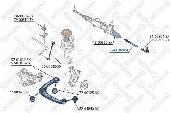 Inner Tie Rod 55-00388-SX