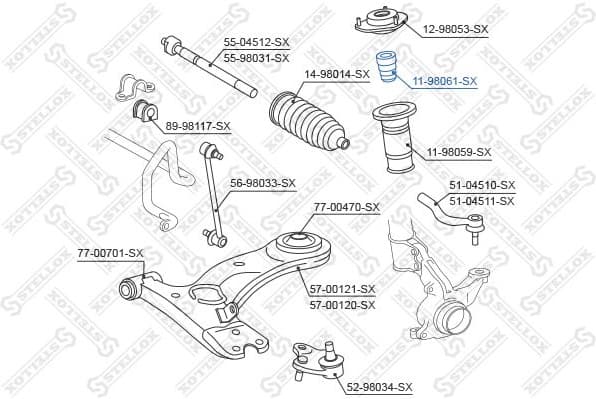 Rubber Buffer, suspension 11-98061-SX