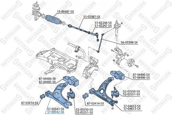 Control/Trailing Arm, wheel suspension 57-03542-SX - image 2