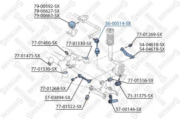 Link/Coupling Rod, stabiliser bar 56-00514-SX