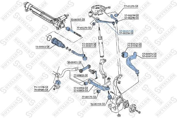Control/Trailing Arm, wheel suspension 57-00237-SX