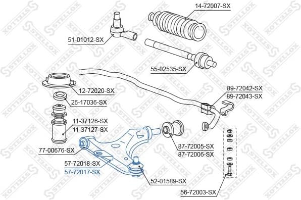 Control/Trailing Arm, wheel suspension 57-72017-SX - image 2