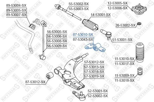 Mounting, control/trailing arm 87-53010-SX