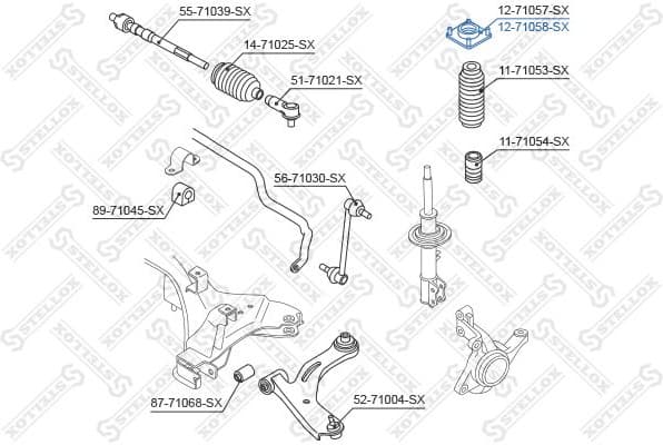 Suspension Strut Support Mount 12-71058-SX - image 2