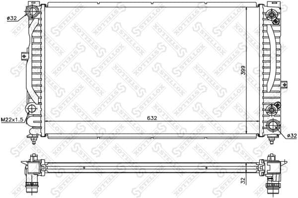 Radiator, engine cooling 10-25139-SX