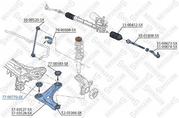 Mounting, control/trailing arm 77-00770-SX