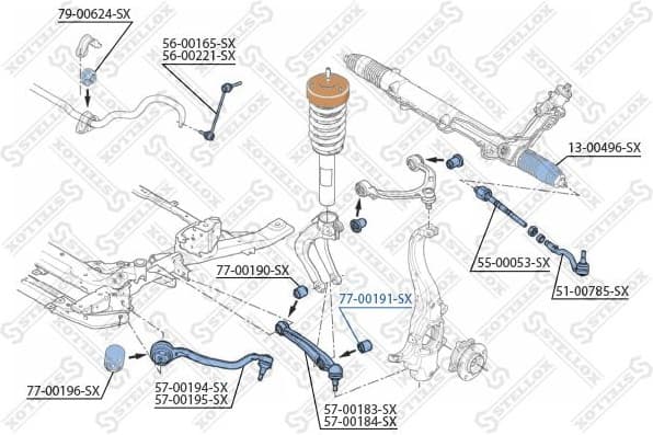 Mounting, control/trailing arm 77-00191-SX