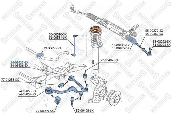 Control/Trailing Arm, wheel suspension 54-03435-SX - image 2