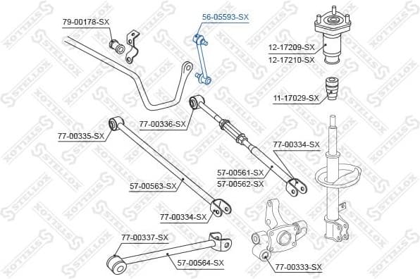 Link/Coupling Rod, stabiliser bar 56-05593-SX - image 2