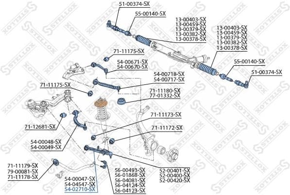 Control/Trailing Arm, wheel suspension 54-02710-SX - image 2