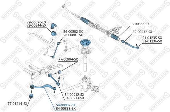 Control/Trailing Arm, wheel suspension 54-00887-SX - image 2