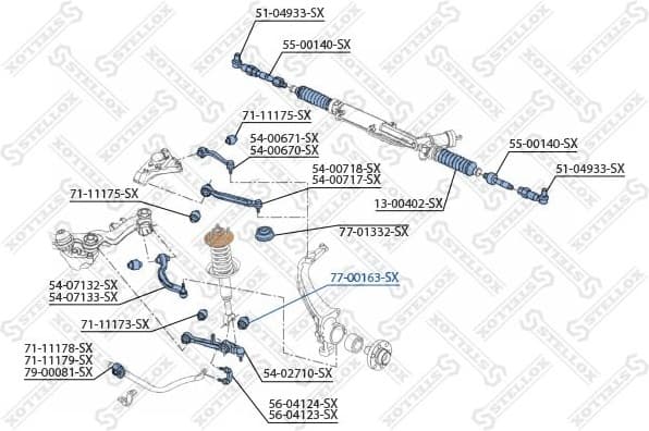 Mounting, control/trailing arm 77-00163-SX