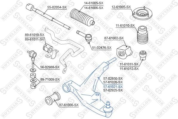 Control/Trailing Arm, wheel suspension 57-61021-SX - image 2