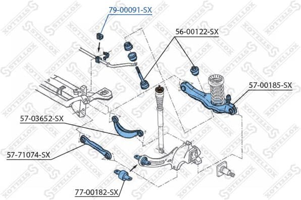Mounting, stabiliser bar 79-00091-SX