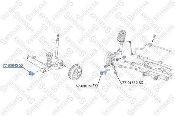 Mounting, control/trailing arm 77-00845-SX
