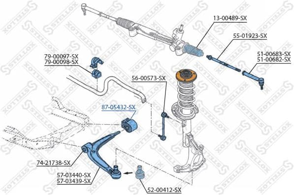 Mounting, control/trailing arm 87-05432-SX